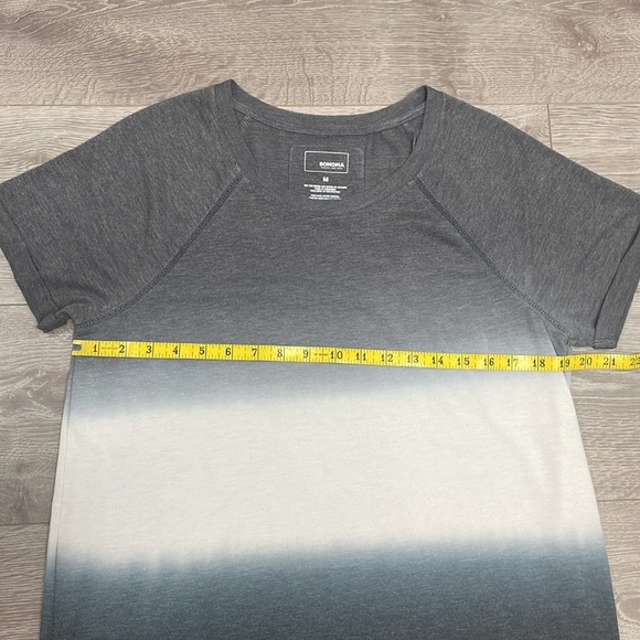Sonoma The Supersoft Top Short Cuffed Sleeve Gray Ombre M - Picture 8 of 15